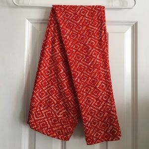 LuLaRoe Red Aztec OS Leggings nwot